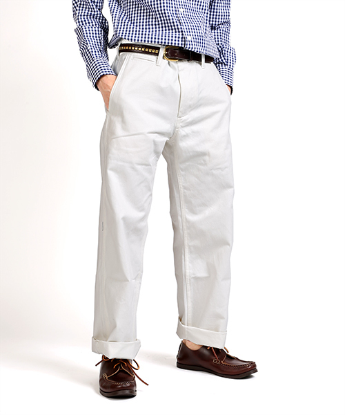 FREAK'S AMERICA(フリークスアメリカ)の「ワイドパンツ MADE IN USA(チノパンツ・メンズ・ホワイト/ベージュ/ネイビー・MEDIUM/LARGE)」の7枚目の写真