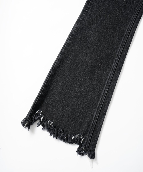 X-girl（エックスガール）の「CRASH HEM PANTS（デニムパンツ・レディース・ブラック/ベージュ/インディゴブルー・S/M/XS）」の7枚目の写真