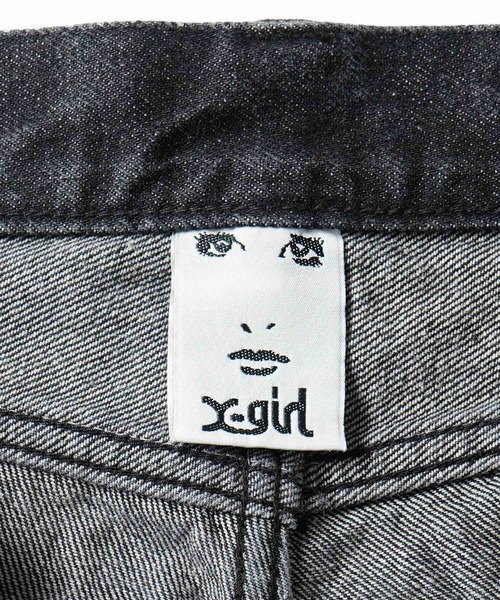 X-girl（エックスガール）の「CRASH HEM PANTS（デニムパンツ・レディース・ブラック/ベージュ/インディゴブルー・S/M/XS）」の12枚目の写真