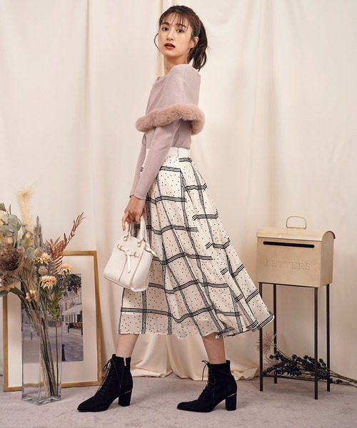 Noela（ノエラ）の「チェックドットフロッキースカート
