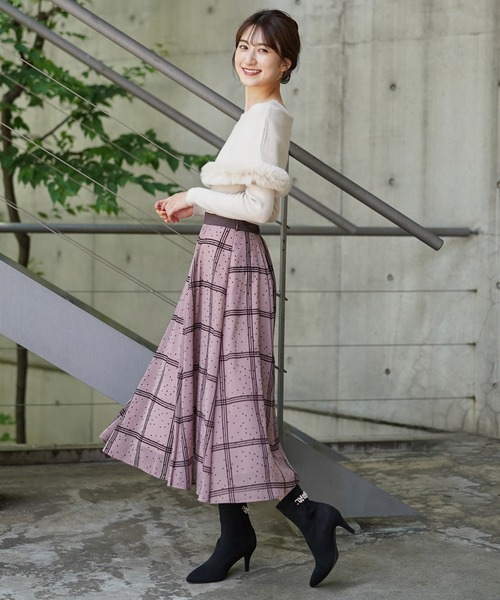 NOELA(ノエラ)の「チェックドットフロッキースカート(スカート・レディース・ブラック/ブラウン/オフホワイト・S/M)」の16枚目の写真