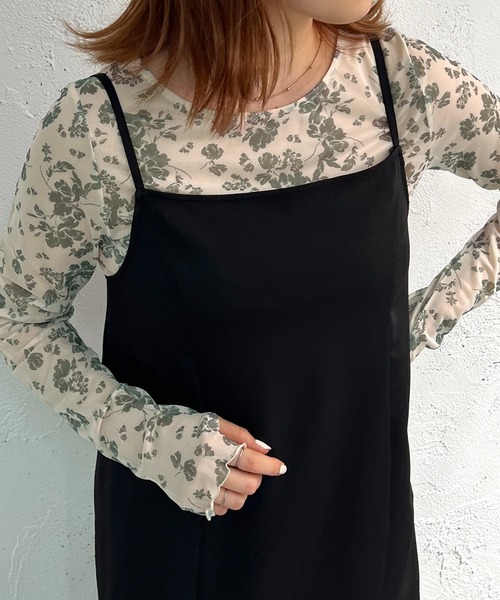 apres jour mignon（アプレジュールミニョン）の「花柄シアートップス【ZOZOTOWN限定アイテム】（Tシャツ/カットソー・レディース・ダークブラウン/グリーン/ブルー・X-LARGE/フリー）」の13枚目の写真