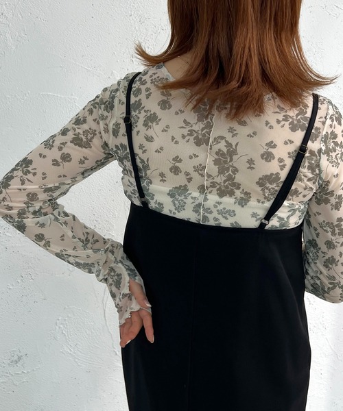 apres jour mignon（アプレジュールミニョン）の「花柄シアートップス【ZOZOTOWN限定アイテム】（Tシャツ/カットソー・レディース・ダークブラウン/グリーン/ブルー・X-LARGE/フリー）」の14枚目の写真