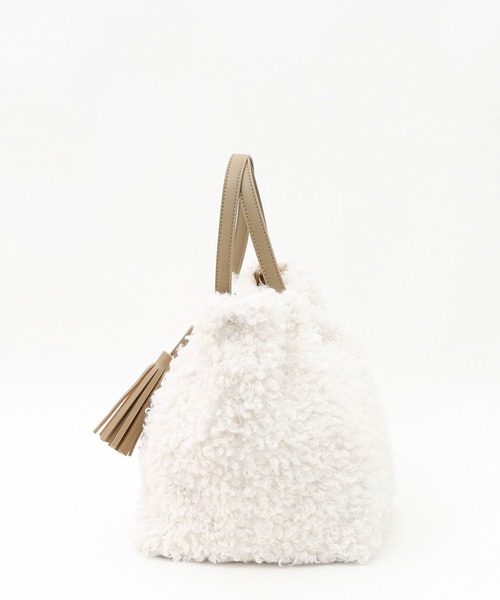 COOCO（クーコ）の「クルクルエコファー２ＷＡＹトートバッグ（トートバッグ・レディース・オフホワイト/ピンクベージュ/ブルーグリーン/ブラウン/グレー・9）」の6枚目の写真