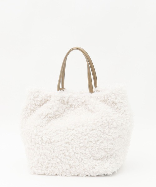 COOCO（クーコ）の「クルクルエコファー２ＷＡＹトートバッグ（トートバッグ・レディース・オフホワイト/ピンクベージュ/ブルーグリーン/ブラウン/グレー・9）」の7枚目の写真