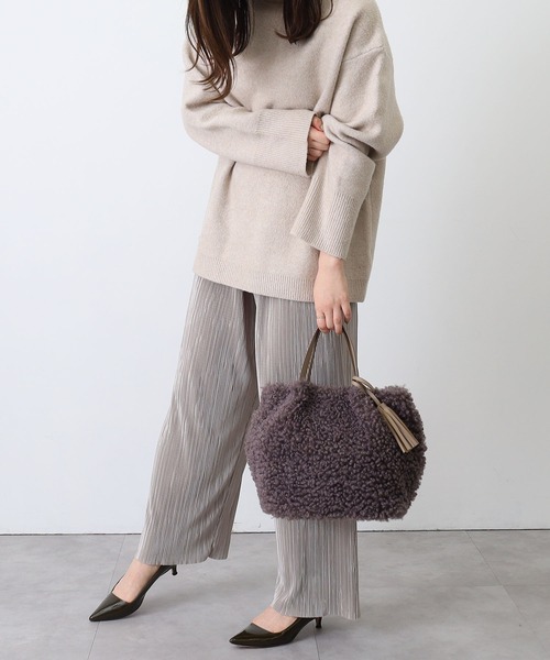 COOCO（クーコ）の「クルクルエコファー２ＷＡＹトートバッグ（トートバッグ・レディース・オフホワイト/ピンクベージュ/ブルーグリーン/ブラウン/グレー・9）」の14枚目の写真