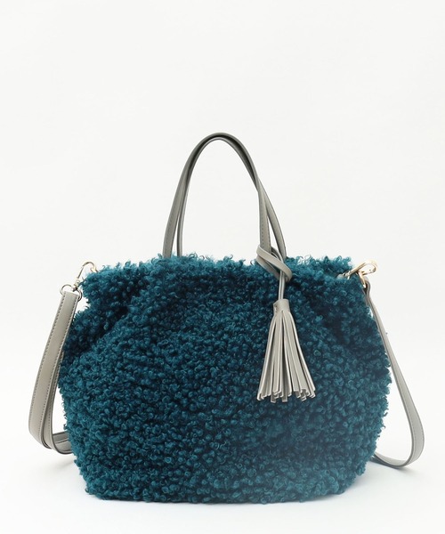 COOCO（クーコ）の「クルクルエコファー２ＷＡＹトートバッグ（トートバッグ・レディース・オフホワイト/ピンクベージュ/ブルーグリーン/ブラウン/グレー・9）」の19枚目の写真