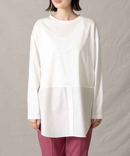 Gready Brilliant（グレディブリリアン）の「スムース切替ドッキングプルオーバー（Tシャツ/カットソー・レディース・ホワイト系・38）」の11枚目の写真