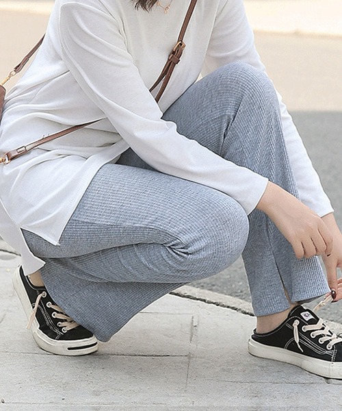 Amulet（アミュレット）の「サイドスリットリブパンツ（その他パンツ・レディース・ライトグレー/ブラック/ダークグレー/ベージュ/ブラウン・FREE）」の20枚目の写真