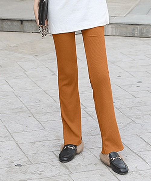 Amulet（アミュレット）の「サイドスリットリブパンツ（その他パンツ・レディース・ライトグレー/ブラック/ダークグレー/ベージュ/ブラウン・FREE）」の9枚目の写真