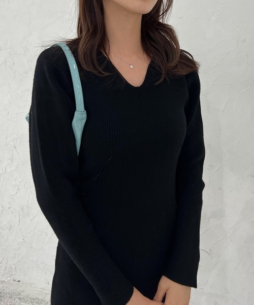 Lamoa(ラモア)の「Lamoa/ボリュームスリーブ ニット ワンピース(ワンピース・レディース・ホワイト/レッド/ブラック・FREE)」の10枚目の写真