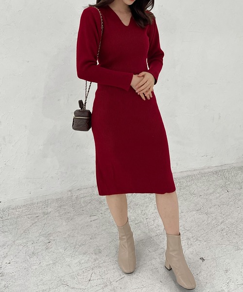 Lamoa(ラモア)の「Lamoa/ボリュームスリーブ ニット ワンピース(ワンピース・レディース・ホワイト/レッド/ブラック・FREE)」の19枚目の写真