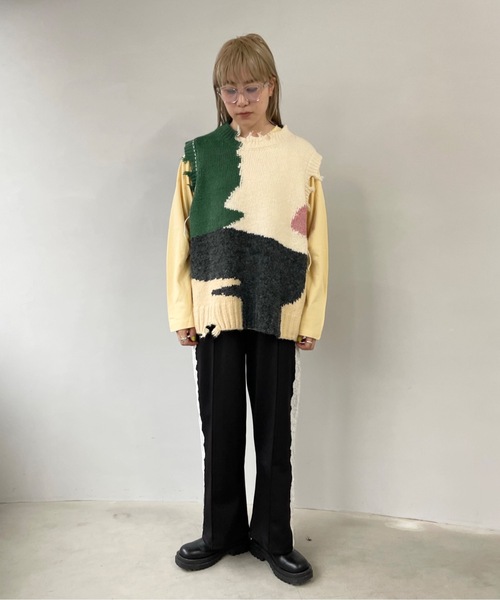 SANSeLF（サンセルフ）の「デザインラグラントップス【SANSeLF】sanw22a072（Tシャツ/カットソー・レディース・ネイビー/ベージュ・FREE）」の15枚目の写真