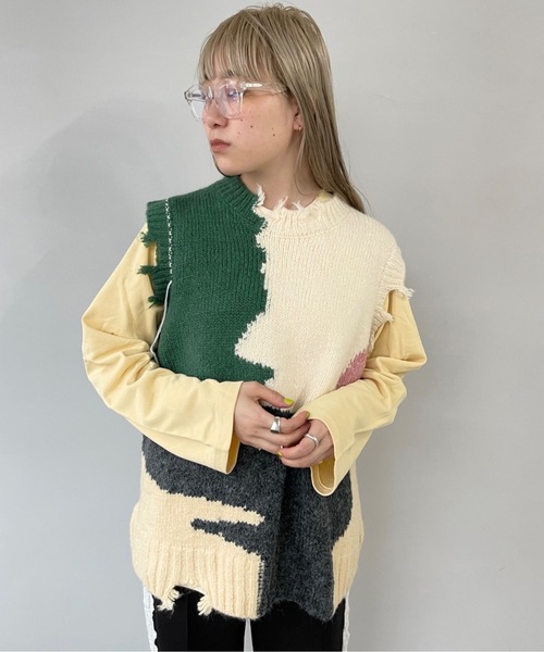 SANSeLF（サンセルフ）の「デザインラグラントップス【SANSeLF】sanw22a072（Tシャツ/カットソー・レディース・ネイビー/ベージュ・FREE）」の16枚目の写真