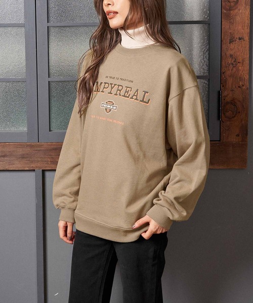 ANAP（アナップ）の「ビンテージライク裏毛プルオーバー（スウェット・レディース・ライトグレー/ベージュ/ブルー/スミクロ・FREE）」の4枚目の写真