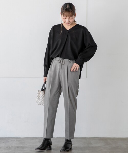 THE SHOP TK （ザ ショップ ティーケー ）の「◆【あったかキレイ/選べるサイズ＆カラー】裏起毛ジョグテーパードパンツ（その他パンツ・レディース・グレー/レモンイエロー/オフホワイト/オレンジ/ブラック/ブルー・10/11/13/12/14）」の22枚目の写真