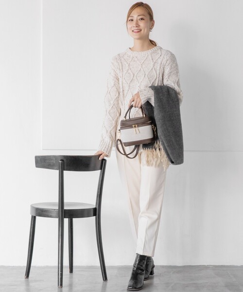 THE SHOP TK （ザ ショップ ティーケー ）の「◆【あったかキレイ/選べるサイズ＆カラー】裏起毛ジョグテーパードパンツ（その他パンツ・レディース・グレー/レモンイエロー/オフホワイト/オレンジ/ブラック/ブルー・10/11/13/12/14）」の9枚目の写真