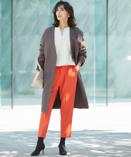 THE SHOP TK （ザ ショップ ティーケー ）の「◆【あったかキレイ/選べるサイズ＆カラー】裏起毛ジョグテーパードパンツ（その他パンツ・レディース・グレー/レモンイエロー/オフホワイト/オレンジ/ブラック/ブルー・10/11/13/12/14）」の20枚目の写真