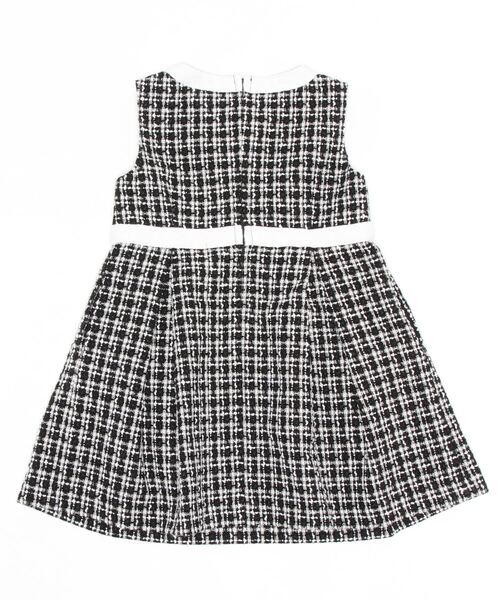 BeBe(ベベ)の「BeBe/【お揃い】ツイードチェックパールボタンジャンパースカート(100~150cm)(ワンピース・キッズ・レッド系その他/ブラック系その他・100/140/130/120/110/150)」の11枚目の写真