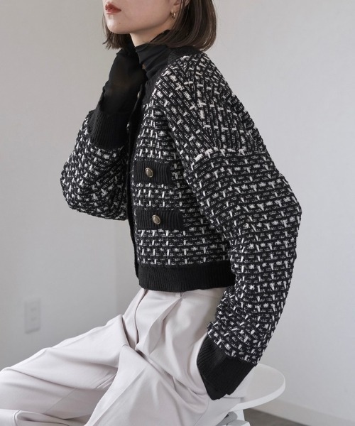 Reurie'（レウリィ）の「ツイードニットカーディガン/tweed like knit cardigan（カーディガン/ボレロ）」 - WEAR
