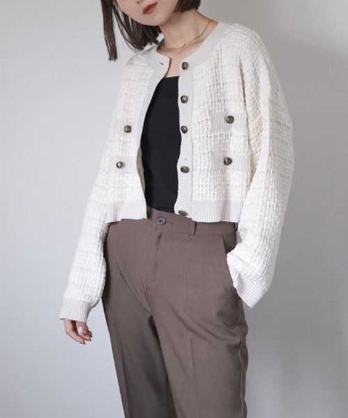Reurie'(レウリィ)の「ツイードニットカーディガン/tweed like knit cardigan(カーディガン/ボレロ)」 - WEAR