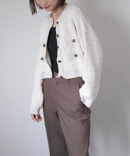 Reurie'(レウリィ)の「ツイードニットカーディガン/tweed like knit cardigan(カーディガン/ボレロ)」 - WEAR