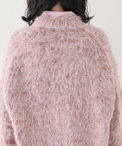 SLOBE citron.(スローブシトロン)の「SLOBE citron.シャギーニットポロカーディガン(ニット/セーター・レディース・グレー/ピンク・FREE)」の15枚目の写真