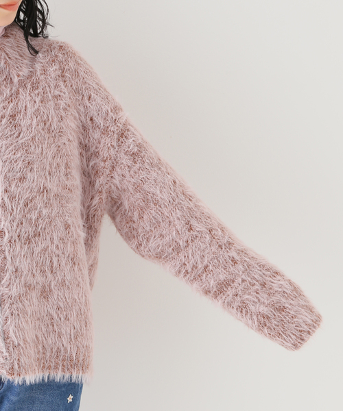 SLOBE citron.(スローブシトロン)の「SLOBE citron.シャギーニットポロカーディガン(ニット/セーター・レディース・グレー/ピンク・FREE)」の10枚目の写真