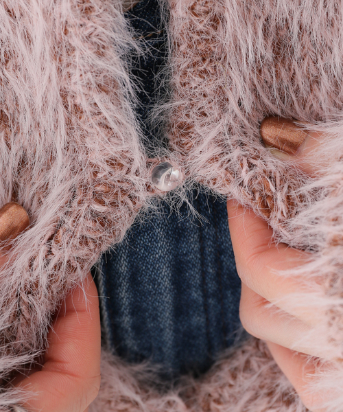 SLOBE citron.(スローブシトロン)の「SLOBE citron.シャギーニットポロカーディガン(ニット/セーター・レディース・グレー/ピンク・FREE)」の20枚目の写真