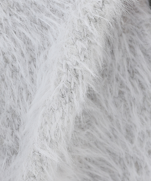 SLOBE citron.(スローブシトロン)の「SLOBE citron.シャギーニットポロカーディガン(ニット/セーター・レディース・グレー/ピンク・FREE)」の6枚目の写真