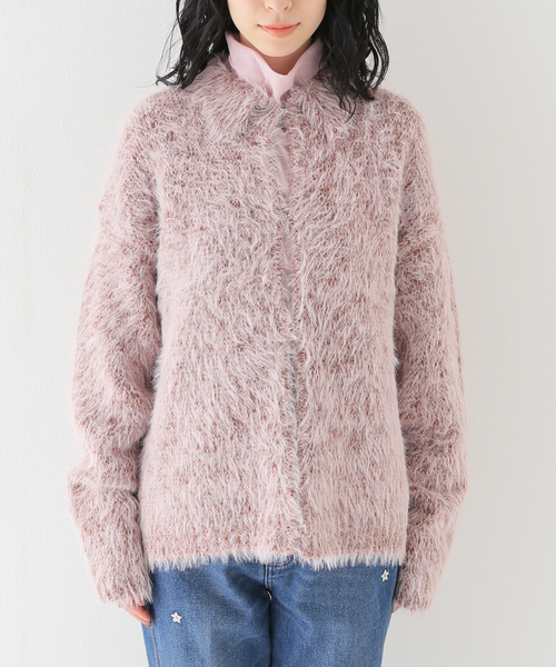 SLOBE citron.(スローブシトロン)の「SLOBE citron.シャギーニットポロカーディガン(ニット/セーター・レディース・グレー/ピンク・FREE)」の16枚目の写真