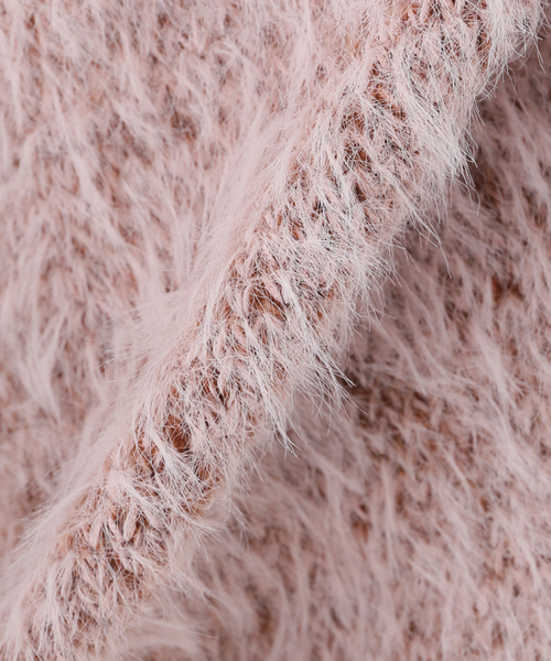 SLOBE citron.(スローブシトロン)の「SLOBE citron.シャギーニットポロカーディガン(ニット/セーター・レディース・グレー/ピンク・FREE)」の11枚目の写真