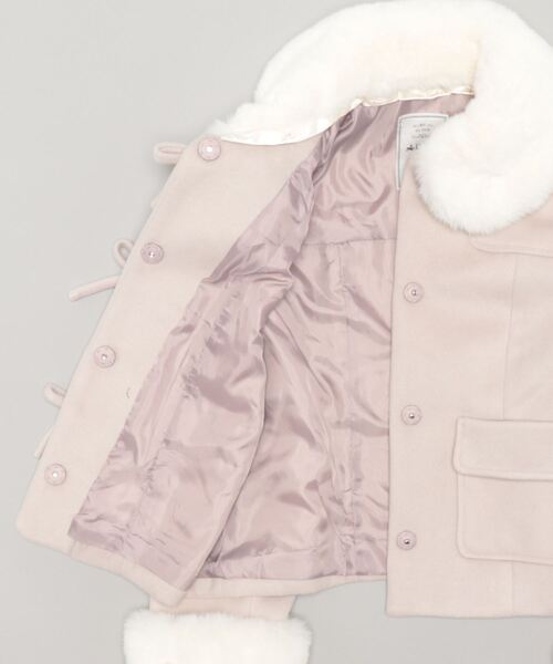 Ank Rouge（アンクルージュ）の「ビジューリボンショートダッフルコート（ダッフルコート・レディース・ピンク/アイボリー/ブラック・M）」の5枚目の写真