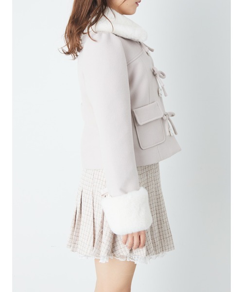 Ank Rouge（アンクルージュ）の「ビジューリボンショートダッフルコート（ダッフルコート・レディース・ピンク/アイボリー/ブラック・M）」の13枚目の写真