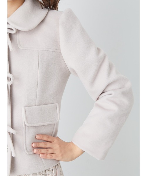 Ank Rouge（アンクルージュ）の「ビジューリボンショートダッフルコート（ダッフルコート・レディース・ピンク/アイボリー/ブラック・M）」の11枚目の写真