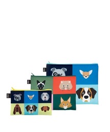 LOQI（ローキー）の「【LOQI/ローキー】ジップポケット (リサイクル） 3pcs set（ポーチ）」