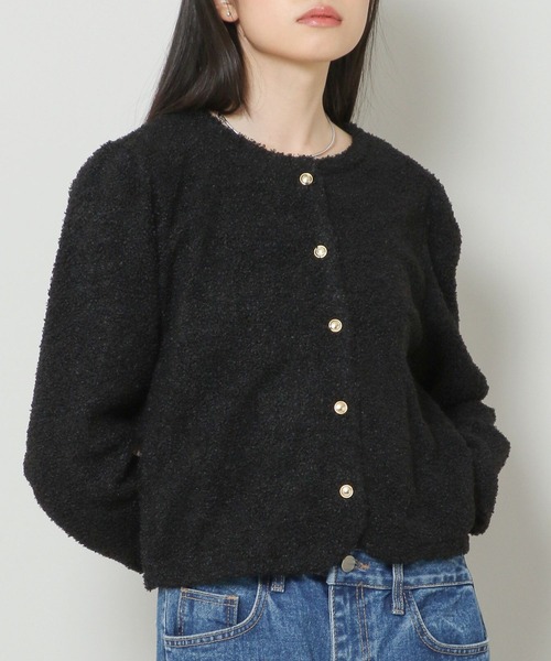 3.3 Field Trip （3.3フィールドトリップ）の「3.3 Field Trip／ブークレパフカーディガン 2185958（カーディガン/ボレロ・レディース・クリーム/ブラック・FREE）」の2枚目の写真