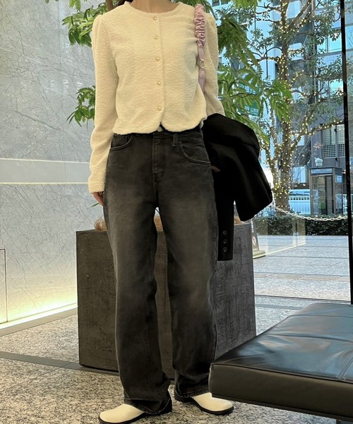 3.3 Field Trip （3.3フィールドトリップ）の「3.3 Field Trip／ブークレパフカーディガン 2185958（カーディガン/ボレロ・レディース・クリーム/ブラック・FREE）」の19枚目の写真