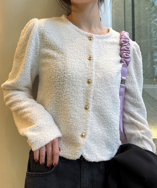 3.3 Field Trip （3.3フィールドトリップ）の「3.3 Field Trip／ブークレパフカーディガン 2185958（カーディガン/ボレロ・レディース・クリーム/ブラック・FREE）」の3枚目の写真