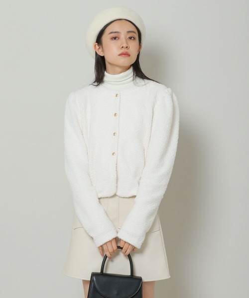 3.3 Field Trip （3.3フィールドトリップ）の「3.3 Field Trip／ブークレパフカーディガン 2185958（カーディガン/ボレロ・レディース・クリーム/ブラック・FREE）」の7枚目の写真