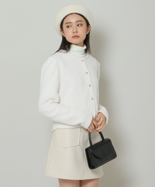 3.3 Field Trip （3.3フィールドトリップ）の「3.3 Field Trip／ブークレパフカーディガン 2185958（カーディガン/ボレロ・レディース・クリーム/ブラック・FREE）」の8枚目の写真