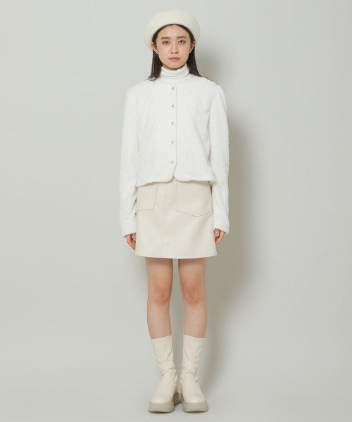 3.3 Field Trip （3.3フィールドトリップ）の「3.3 Field Trip／ブークレパフカーディガン 2185958（カーディガン/ボレロ・レディース・クリーム/ブラック・FREE）」の9枚目の写真