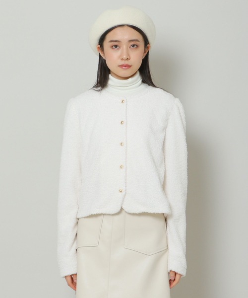 3.3 Field Trip （3.3フィールドトリップ）の「3.3 Field Trip／ブークレパフカーディガン 2185958（カーディガン/ボレロ・レディース・クリーム/ブラック・FREE）」の10枚目の写真