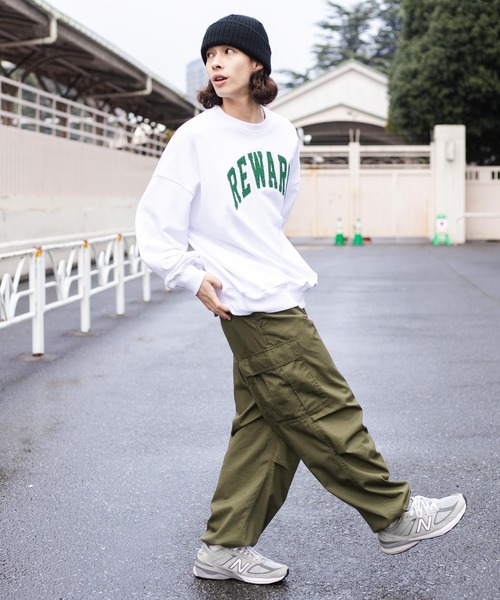 WEGO（ウィゴー）の「WEGO/ヘビーウエイト サガラワッペンプルオーバー（スウェット・メンズ・杢グレー/ダークグリーン/ホワイト/スミクロ・MEDIUM/LARGE）」の16枚目の写真