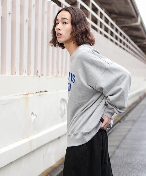 WEGO（ウィゴー）の「WEGO/ヘビーウエイト サガラワッペンプルオーバー（スウェット・メンズ・杢グレー/ダークグリーン/ホワイト/スミクロ・MEDIUM/LARGE）」の18枚目の写真