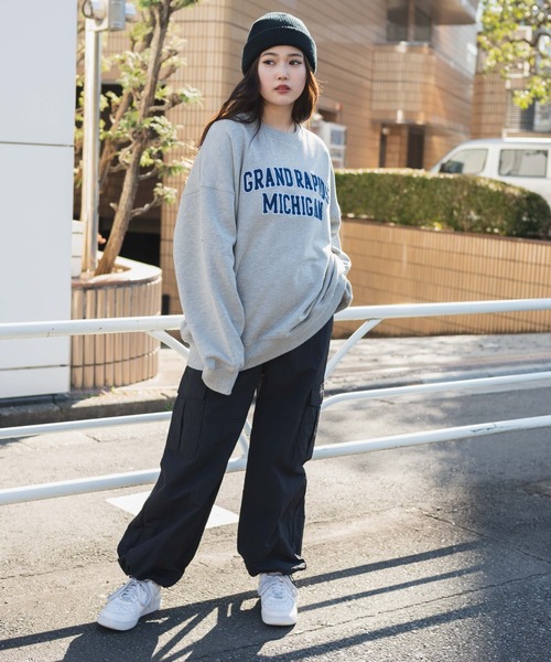 WEGO（ウィゴー）の「WEGO/ヘビーウエイト サガラワッペンプルオーバー（スウェット・メンズ・杢グレー/ダークグリーン/ホワイト/スミクロ・MEDIUM/LARGE）」の13枚目の写真