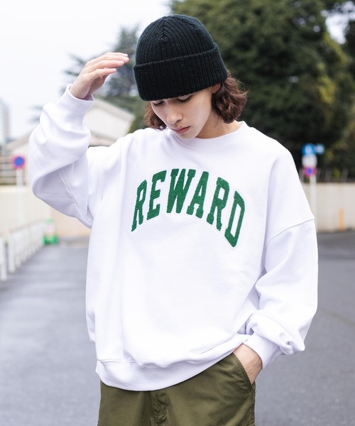 WEGO（ウィゴー）の「WEGO/ヘビーウエイト サガラワッペンプルオーバー（スウェット・メンズ・杢グレー/ダークグリーン/ホワイト/スミクロ・MEDIUM/LARGE）」の5枚目の写真