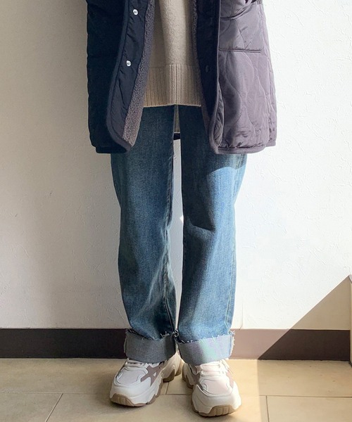 CRB(シーアールビー)の「カットオフデニムストレートパンツ(デニムパンツ・レディース・ブルー・M/L/S)」の5枚目の写真