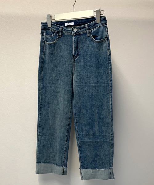 CRB(シーアールビー)の「カットオフデニムストレートパンツ(デニムパンツ・レディース・ブルー・M/L/S)」の8枚目の写真