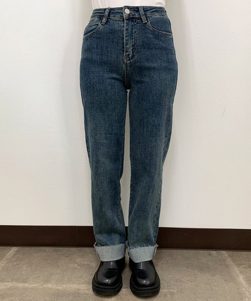 CRB(シーアールビー)の「カットオフデニムストレートパンツ(デニムパンツ・レディース・ブルー・M/L/S)」の9枚目の写真